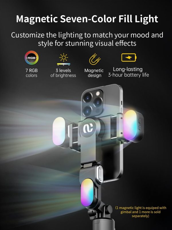 Gimbal Stabilizer for Smartphone, 2-Axis Phone Gimbal w/360° Rotation for - Image 4
