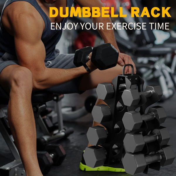 Weight Rack for Dumbbells, 4 Tiers A-Frame Dumbbell Rack Stand Only, Alloy - Image 9