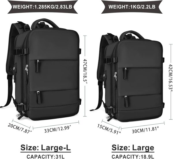 coowoz Large Travel Backpack For Women Men,Carry On Backpack,Hiking - Image 4