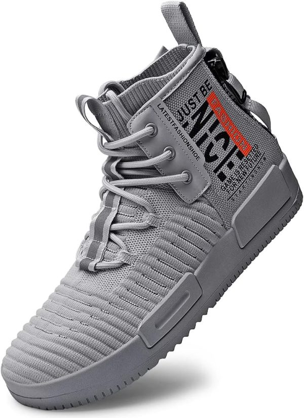 RUNMAXX Mens Fashion Walking Lace Up High Top Shoes Stylish Running - Image 3