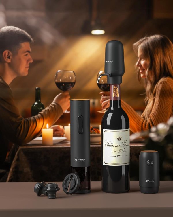 Rechargeable Electric Wine Opener Gift Set - Aerator, Bottle Opener, Foil - Image 7