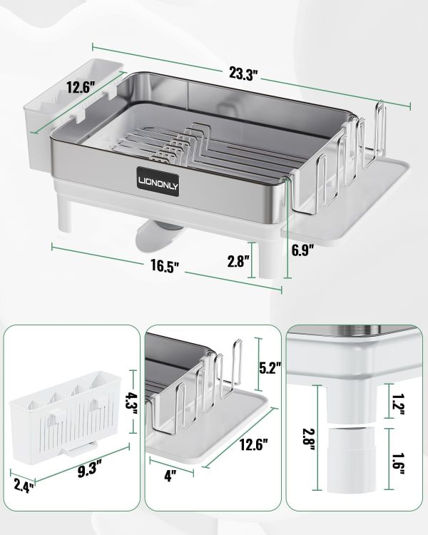 Dish Drying Rack, 304 Stainless Steel Dish Drainers for Kitchen Counter, - Image 2