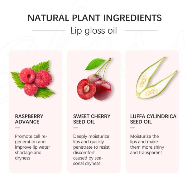 Hydrating Lip Glow Oil, Moisturizing Lip Glow Oil, Nourishing Glossy - Image 6