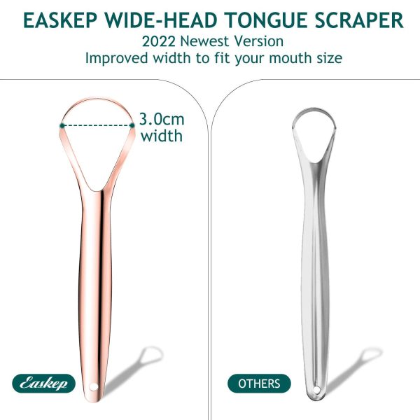 Tongue Scraper (2 Pack), Wide-Head Tongue Cleaner with Nice Carrying Box, - Image 2