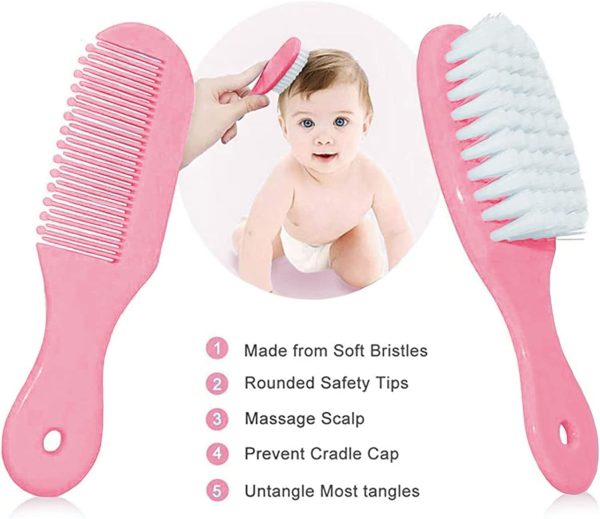 Baby Grooming Kit, Infant Safety Care Set with Hair Brush Comb Nail Clipper - Image 2