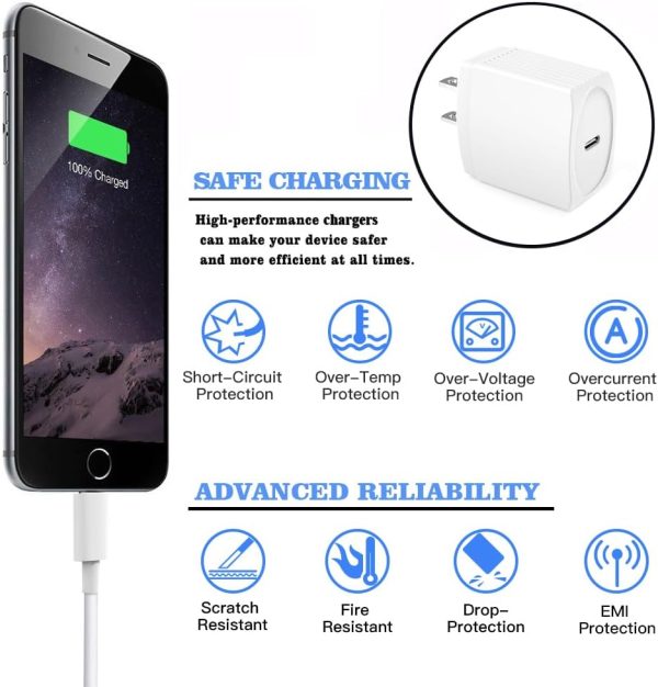 20W USB C Fast Charger 10 FT Compatible with iPhone 14 13 12 11 XS XR X 8 - Image 4