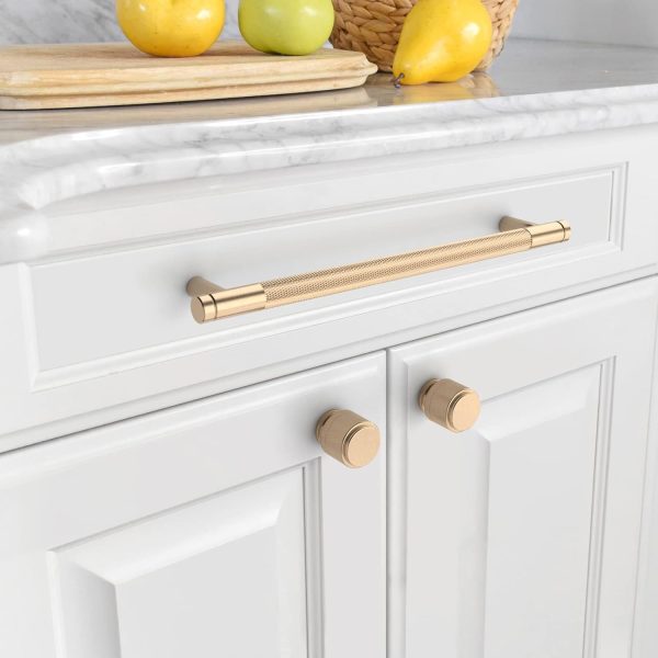 Asidrama 10 Pack 6.3 Inch(160mm) Gold Cabinet Pulls Knurled Cabinet Handles - Image 2