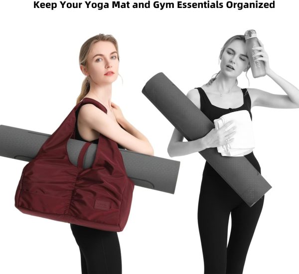 Travel Yoga Gym Bag for Women, Carrying Workout Gear, Makeup, and - Image 4