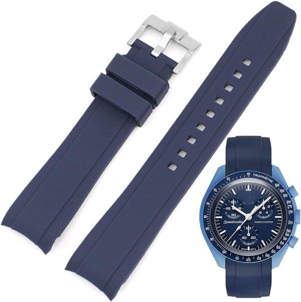 Bands for MoonSwatch Watch Curved end No Gap,Premium Silicone Rubber Watch - Image 8