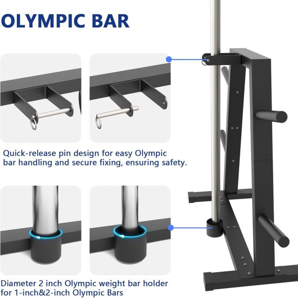 Weight Plate Rack Olympic Plate Rack Weight Storage Rack for 1-Inch Weight - Image 4