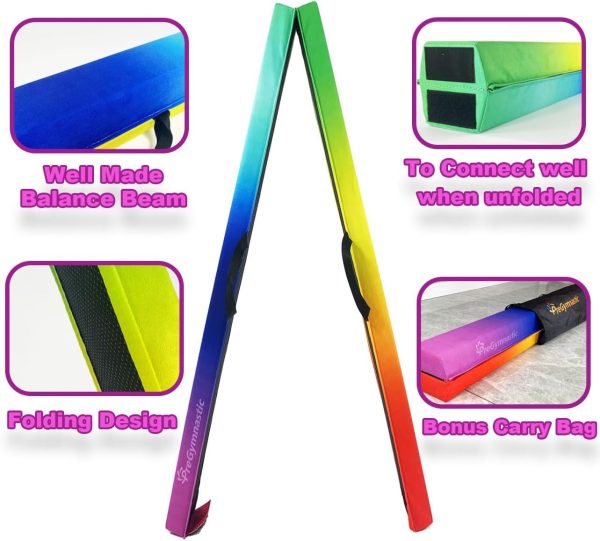 PreGymnastic 6FT/8FT/9.5FT Folding Balance Beam for Kids 3-12,Foldable - Image 3