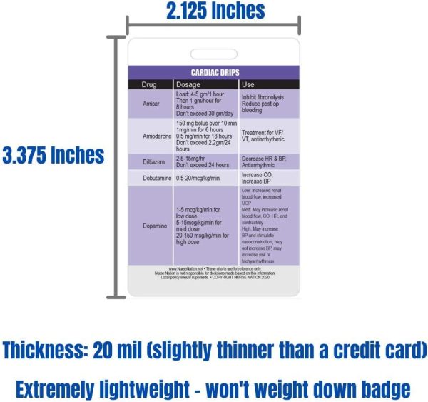 Nurse Nation 30 Vertical Nursing Badge Reference Cards - Lab Values, EKG, - Image 5