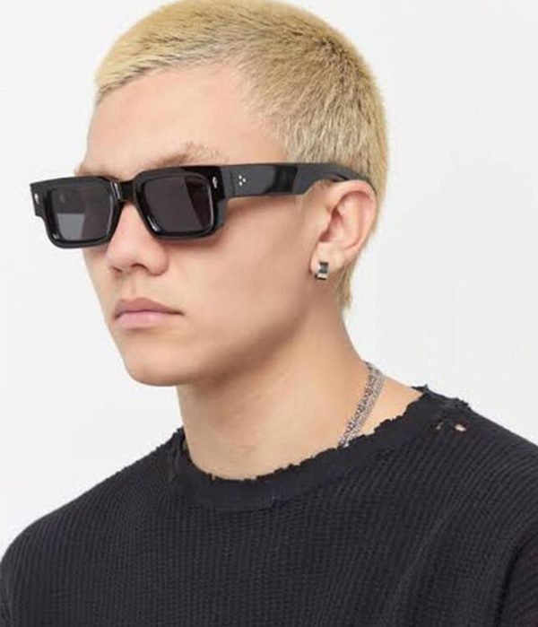 EYLRIM Thick Frame Square Sunglasses for Women Men Chunky Rectangle Sun - Image 4