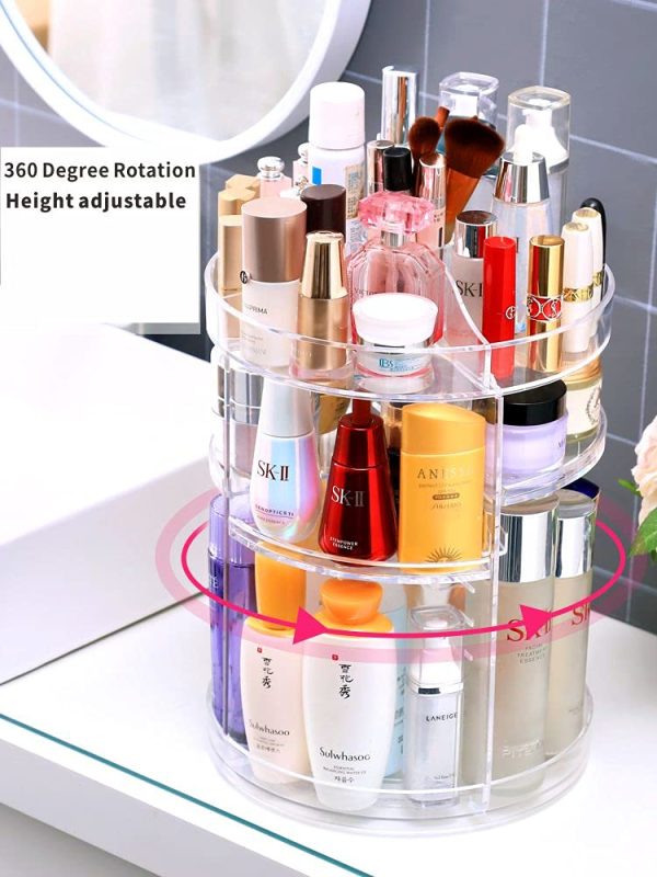 Cq acrylic 360 Degree Rotating Makeup Organizer Countertop For - Image 7