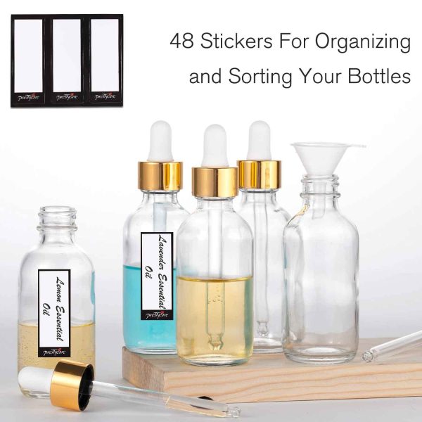 24 Pack 2 Oz Glass Eye Dropper Bottles Clear, 60 ml Empty Tincture Dropper - Image 5