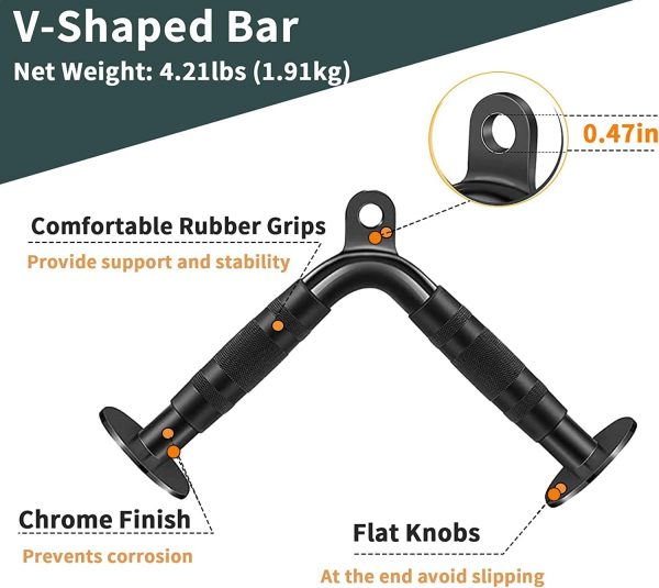 Solid Steel Cable Machine Accessories for Home Gym, Triceps Pull Down - Image 5