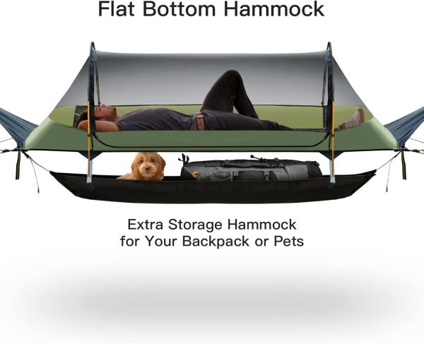 Night Cat Flat Lay Hammock Tent with Mosquito Net Waterproof Rainfly - Image 2