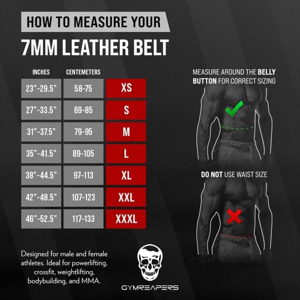 Gymreapers Leather Weightlifting Belt for Bodybuilding, Squatting, Lower - Image 2