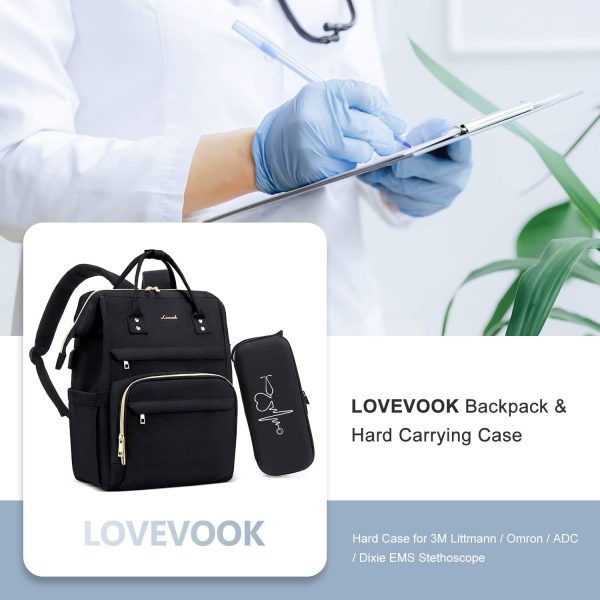 LOVEVOOK Nurse Backpack Laptop Backpack for Women with Stethoscope Case & - Image 6