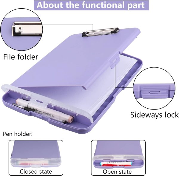 Clipboard with Storage, A4 Binder Nursing Clipboards with Pen Holder, Heavy - Image 5