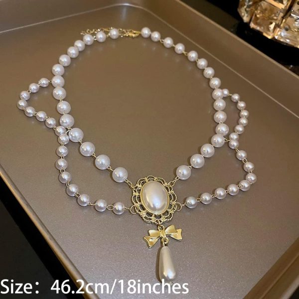 fxmimior Women Bridal Vintage 1920s Layered Tassels Pearl Shiny Choker - Image 6