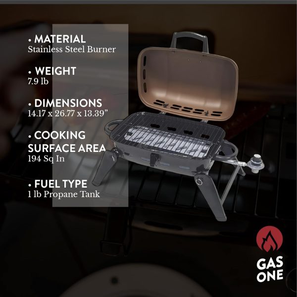 GasOne Tabletop Propane Grill – Portable Grill Propane with Heat Resistant - Image 3