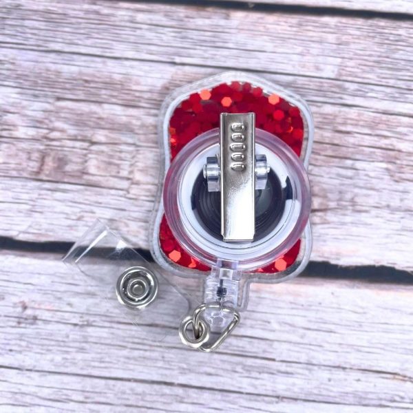 2PC Coffee Fuel IV & Blood Type Bag Shaker Glitter Badge Reel ID Holder - Image 5