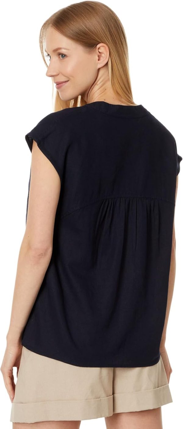 Tommy Hilfiger Women's Linen Blend Pullover Bandcollar Shirt - Image 2