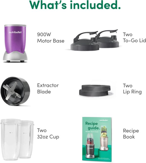 NutriBullet NB9-1301PUR Pro 13 Pcs Passion Purple, 900W, Violet - Image 11