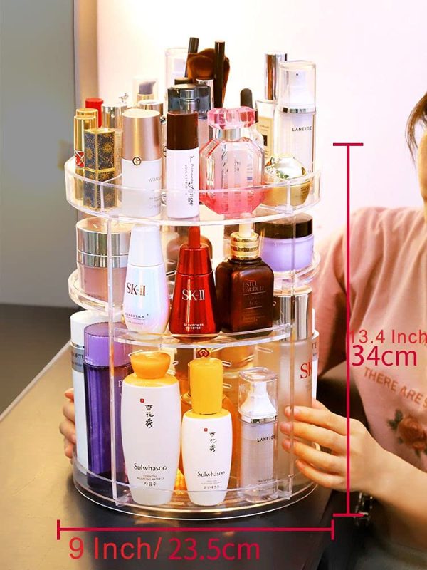 Cq acrylic 360 Degree Rotating Makeup Organizer Countertop For - Image 6