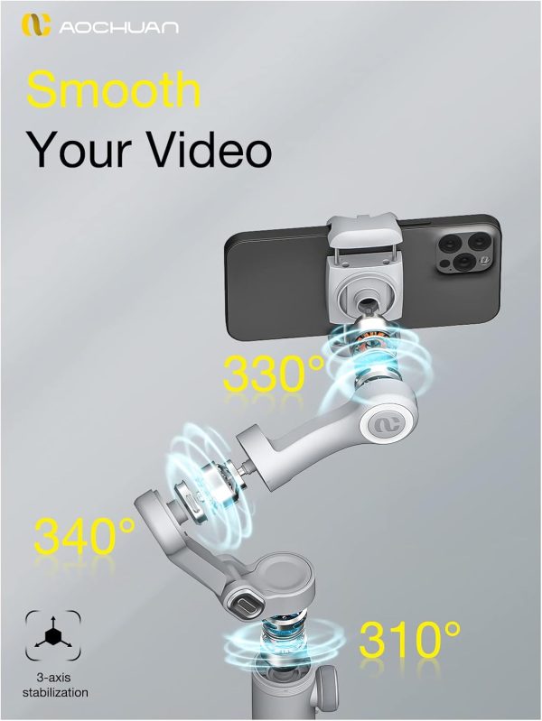 Professional Gimbal Stabilizer for Smartphone w/Wireless Charging OLED - Image 8