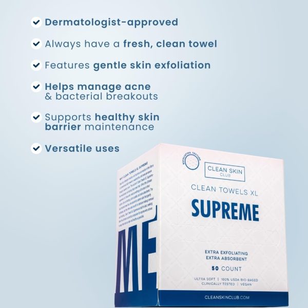Clean Skin Club Clean Towels XL Supreme, 100% USDA Biobased Dermatologist - Image 9