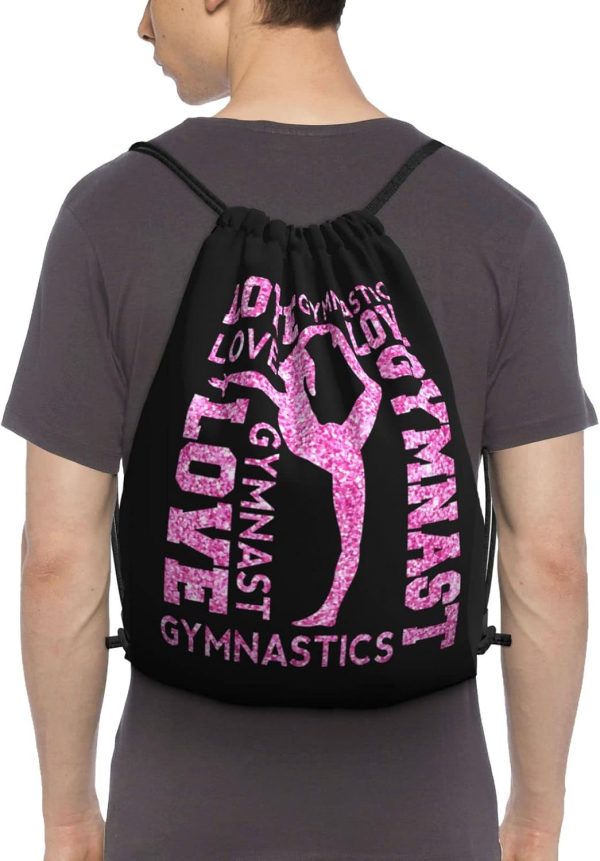 Gymnastics Drawstring Backpack Gym String Bag Drawstring Sackpack Sport For - Image 3