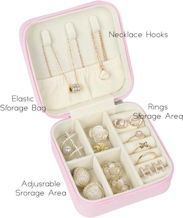 Travel Jewelry Case, Travel Jewelry Box, Mini Jewelry Travel Case, Jewelry - Image 4