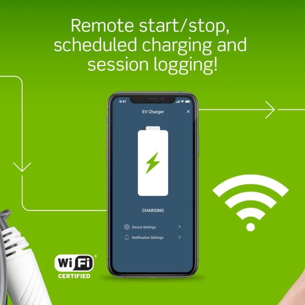 Leviton Level 2 Smart Electric Vehicle (EV) Charger with Wi-Fi, 40 Amp, 9.6 - Image 6