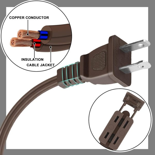 5 Pack Christmas Indoor Extension Cord 6 ft Extension Cord Outdoor with - Image 3