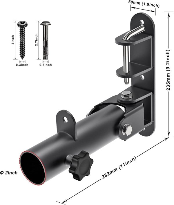 Kipika Wall Mount Landmine Attachment for 1" Standard Bar and 2" Olympic - Image 7