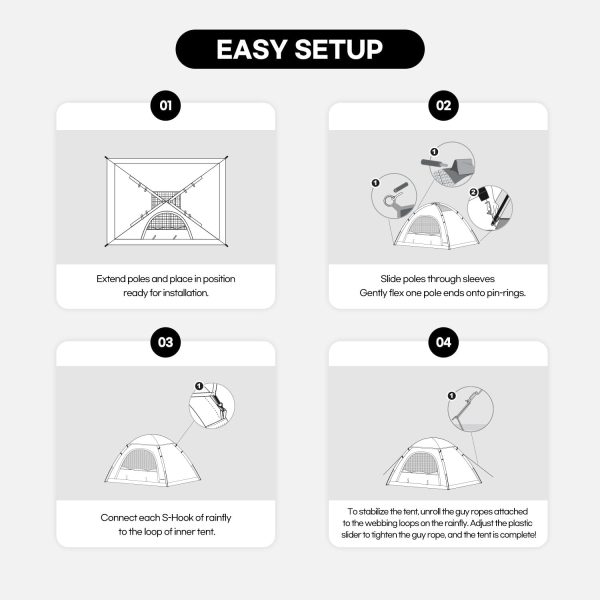 Instant Tents for Camping, 2-3 Person Pop Up Camping Tent, 60s Easy Setup - Image 7