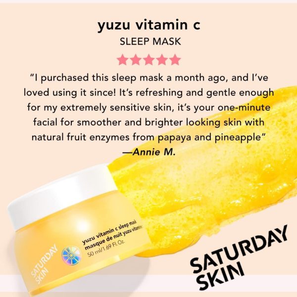 Saturday Skin Yuzu Vitamin C Sleep Overnight Face Mask Skin Care Retinol - Image 5