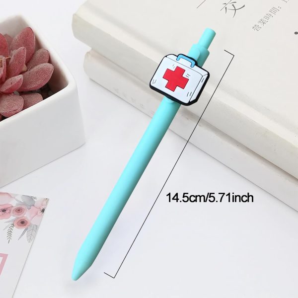 Cute Nurse Pens Funny Nurse Accessories for Work Aesthetic Gel Pen Black - Image 2