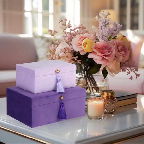HofferRuffer Velvet Jewelry Boxes Decorative Boxes, Storage Accessory - Image 5