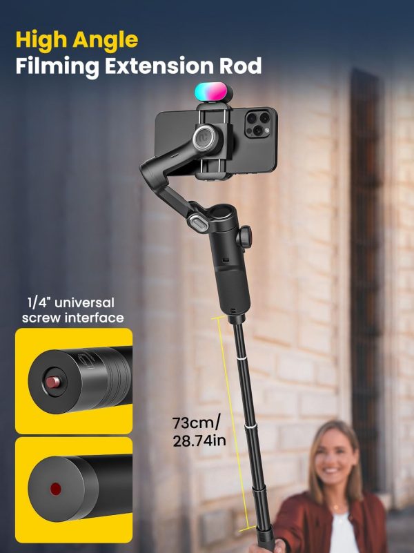 Phone Gimbal Stabilizer for iPhone 15 Pro Max Android Phones with Extension - Image 7