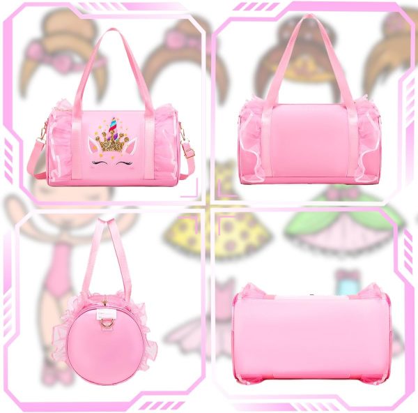 Dorlubel Cute Ballet Dance Bag Gym Travel Duffle Bag for Girls Tutu Dress - Image 2