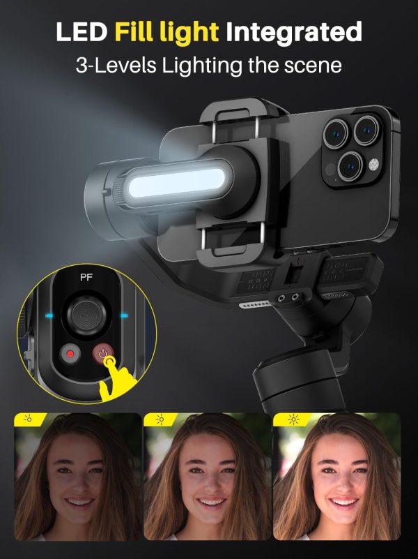 Professional Gimbal Stabilizer for Smartphone,Built-in 18CM Extension Rod - Image 4
