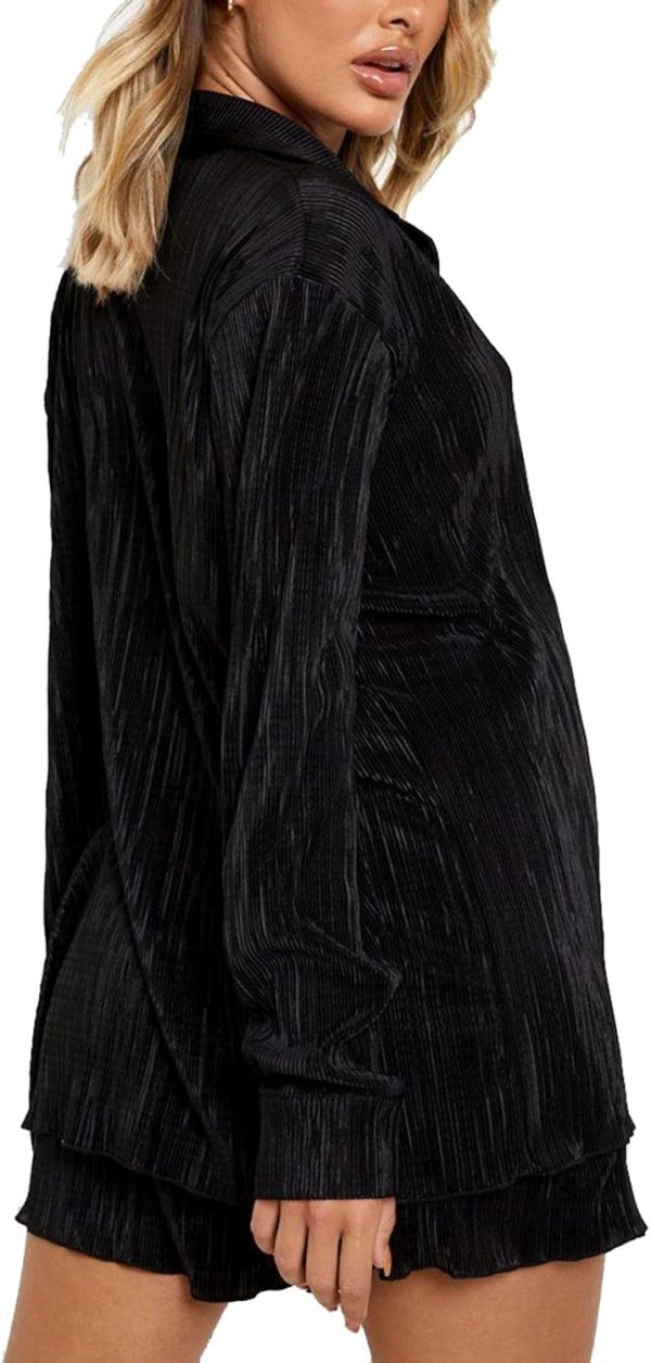 NUFIWI Women Y2K 2 Piece Pants Set Oversized Floral Printed Button Down - Image 3