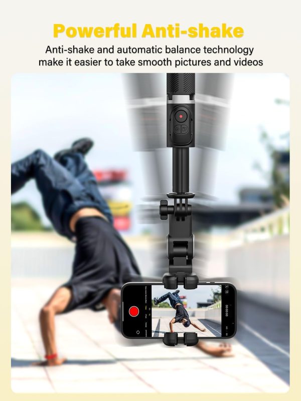 Gimbal Stabilizer Face Tracking Without APP, 4 in 1 RGB Light Stabilizer, - Image 5