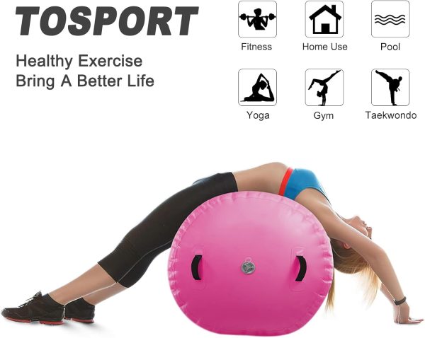 Inflatable Air Tumbling Round Mat Gymnastics 3.3FT Inflatable Air Roll - Image 6