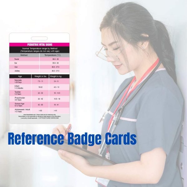 Nurse Nation 30 Vertical Nursing Badge Reference Cards - Lab Values, EKG, - Image 6