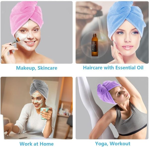 AIDEA Microfiber Hair Towel Wrap, 5 Pack Hair Turbans, Super Absorbent - Image 7