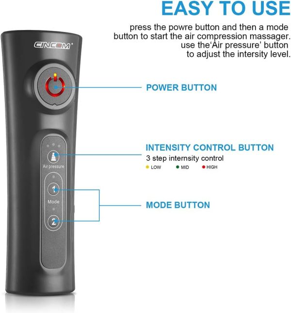 CINCOM Leg Massager for Circulation and Pain Relief, Air Compression Calf - Image 5